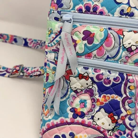 Vera Bradley Hello Kitty Paisley Triple Zip Hipster Crossbody Bag NWOT - Picture 8 of 16